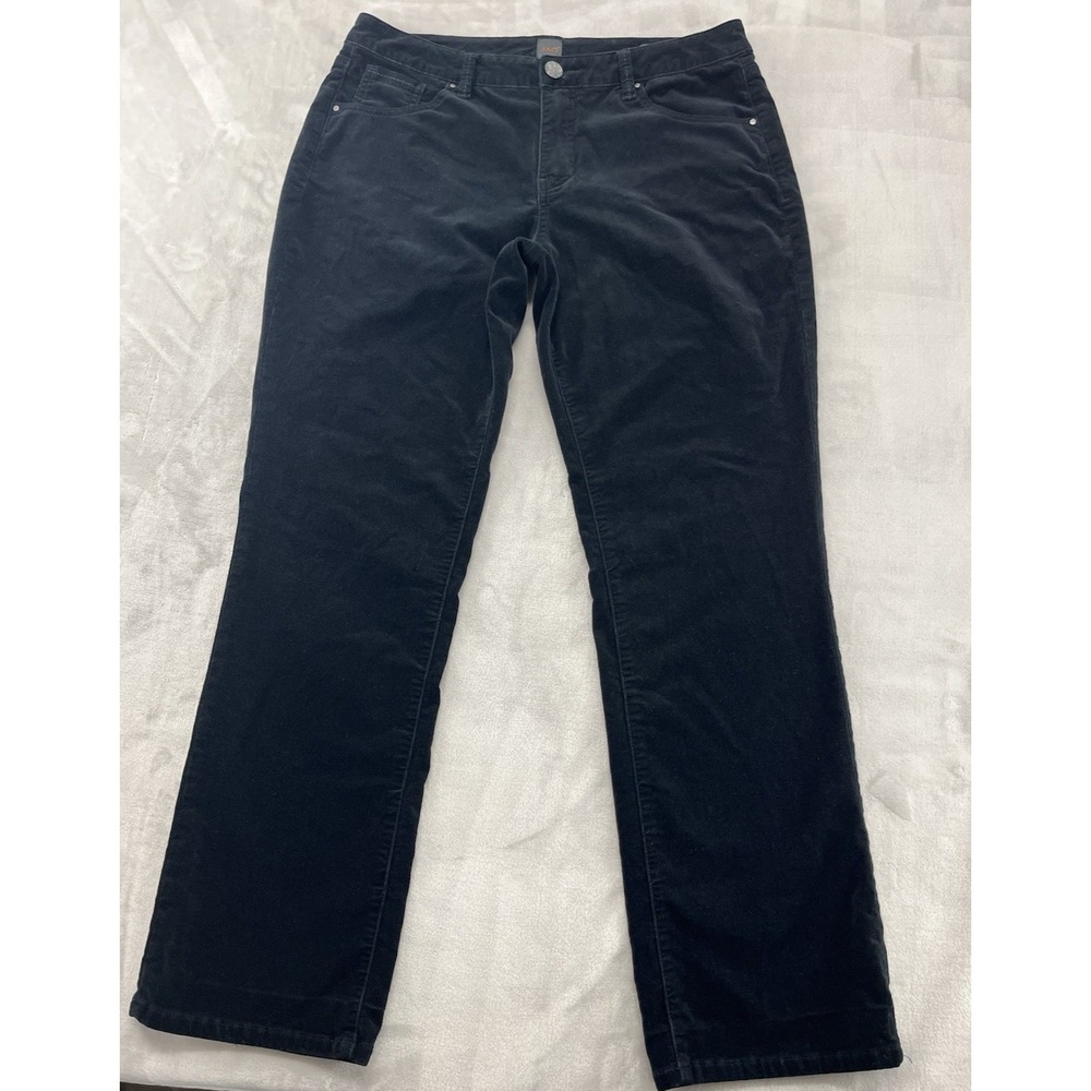 Jag Velvet Pants Women 16 Black Regular Mid Rise Straight Leg Stretch Preppy